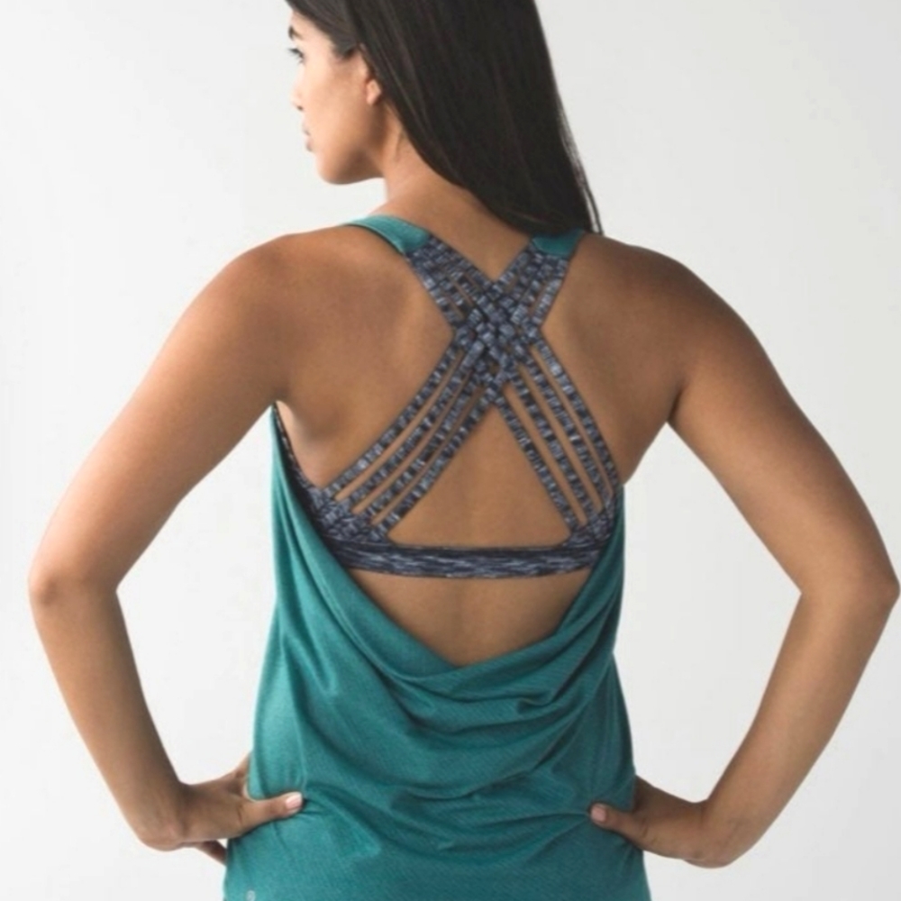Lululemon Free to be Wild Tank Heathered Forage Teal and Grey